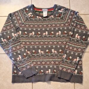 Disney Gray Crewneck Christmas Sweater